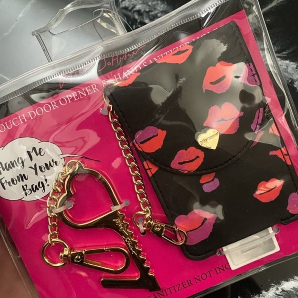 BETSEY JOHNSON hand sanitizer holder and no-touch key ❤️💕🖤💛 see pic for deets